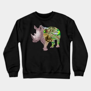 Rhino and dinosaur Crewneck Sweatshirt